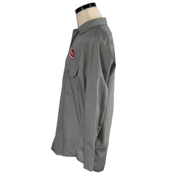 Vintage 60s Sears Permanent Press Gray Work Shirt M Long Sleeves