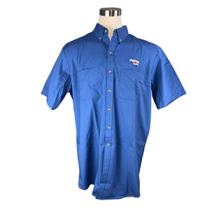 Vintage 90s Pepsi Button-Down Shirt: Embroidered Logo, Mens 2XL