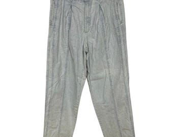 Bugle Boy Co. Mens Light Blue 100% Cotton Pleated Pants 34" Waist Vintage 90s