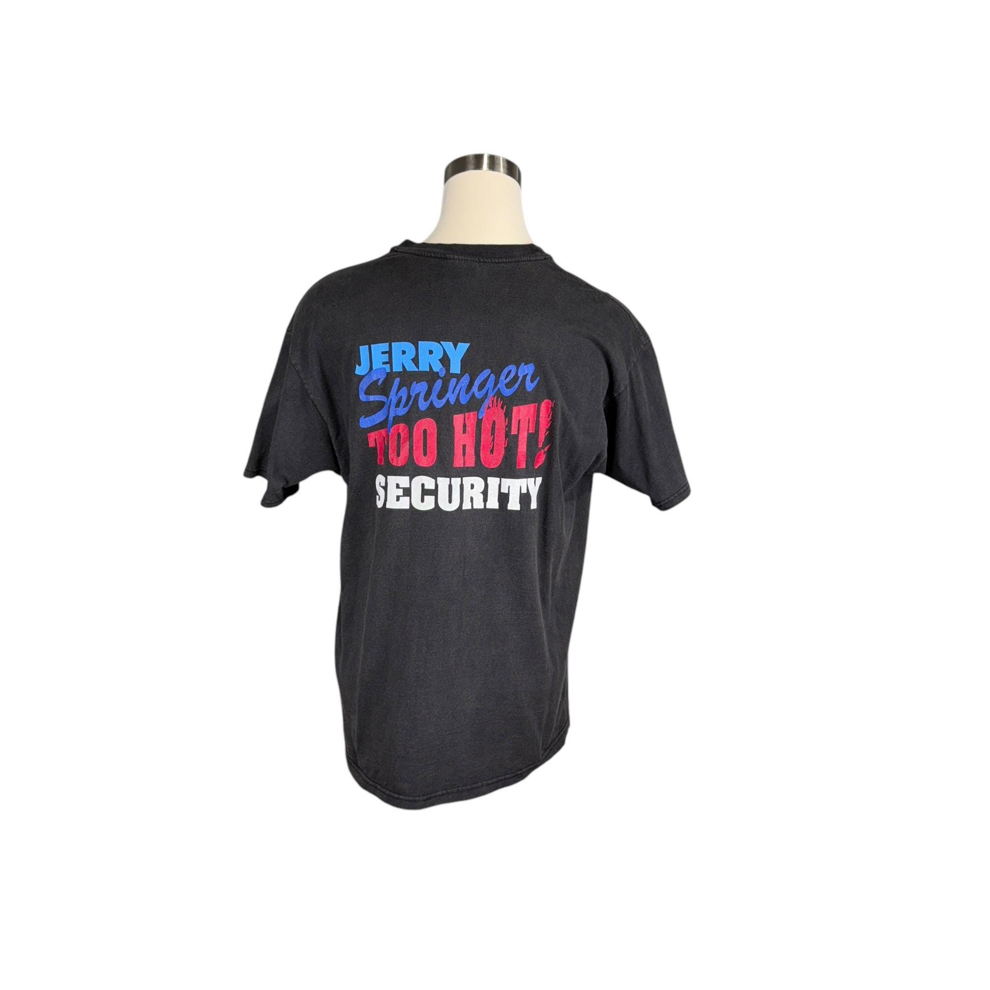 Vintage 90s Hanes Heavyweight Jerry Springer Security Graphic Tee