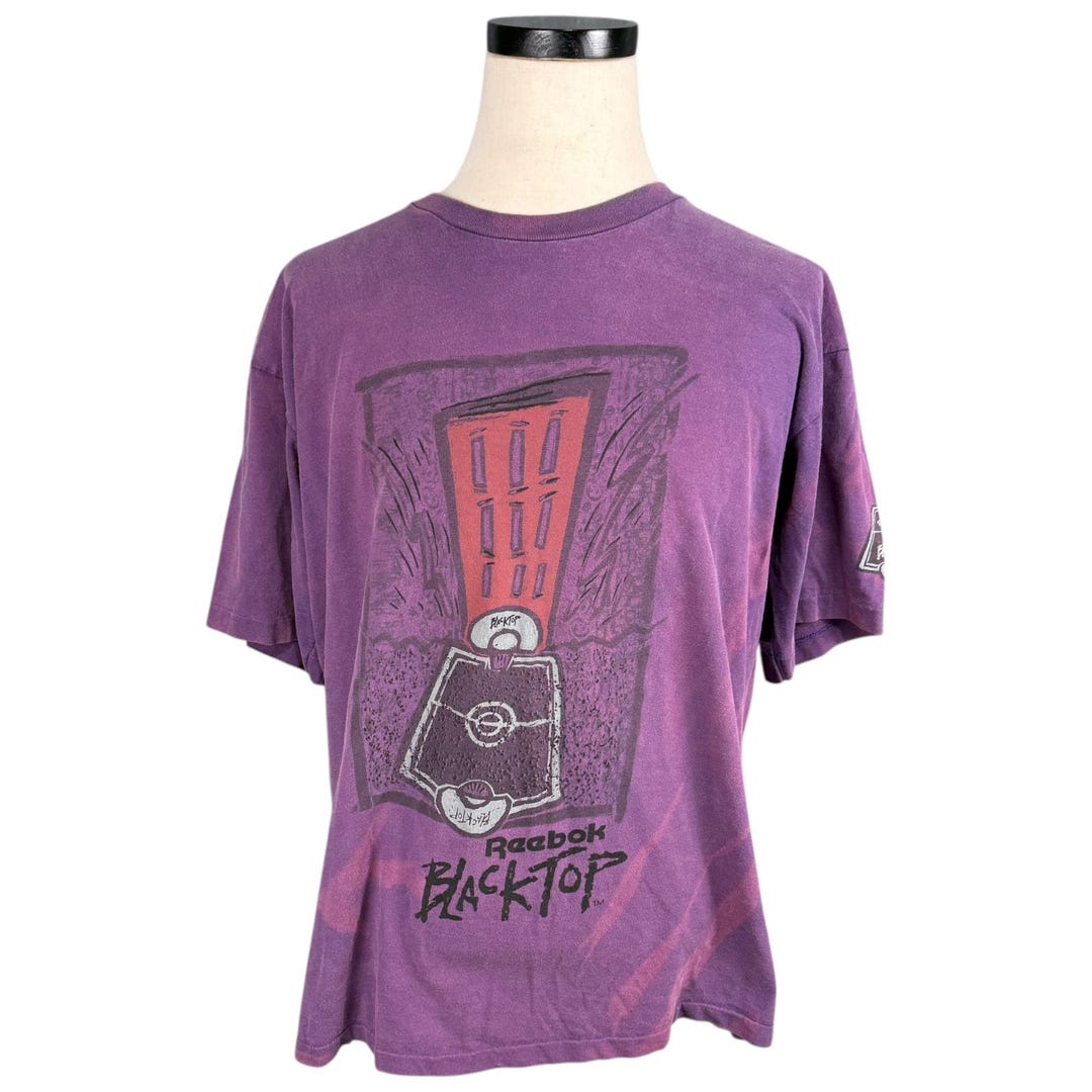Vintage Reebok Blacktop Purple T-shirt XL Single Stitch 90s