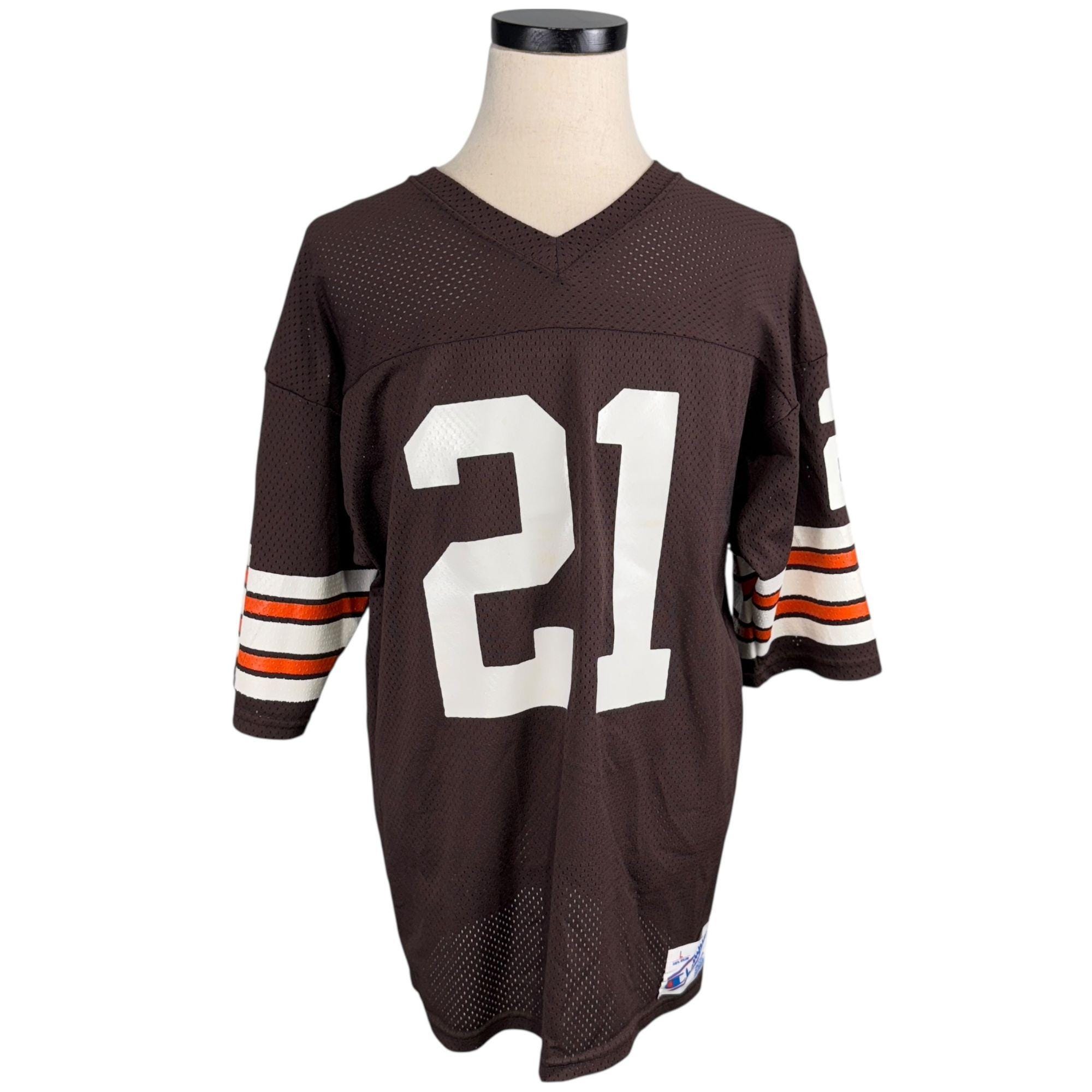 Vintage 80s Champion Metcalf #21 Cleveland Browns Jersey Large 100 Vintage 80s Champion Metcalf #21 Cleveland Browns Jersey Large 100