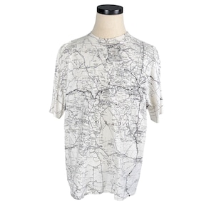 Vintage 90s All Over Print Map T-Shirt Single Stitch Colorado XL Mens Graphic Tee