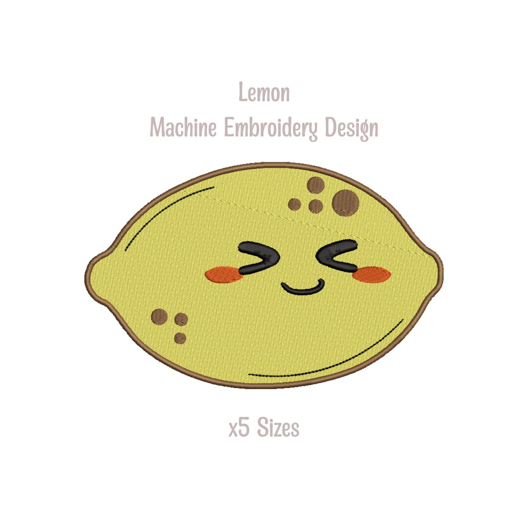 Lemon X5 Sizes Machine Embroidery Design File Brown Bear Etsy