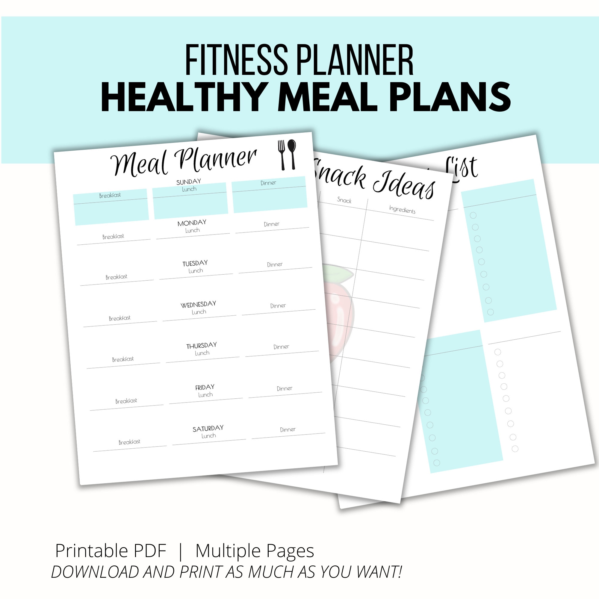 Fitness Planner Printable Printable Health and Fitness Workout Fitness Planner Printable Printable Health and Fitness Workout