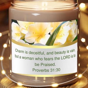 Scented Candle with Bible Verse, Praying Candle, Novelty Candle, Christian Gift Idea, Confirmation Gift, Baptism Gift