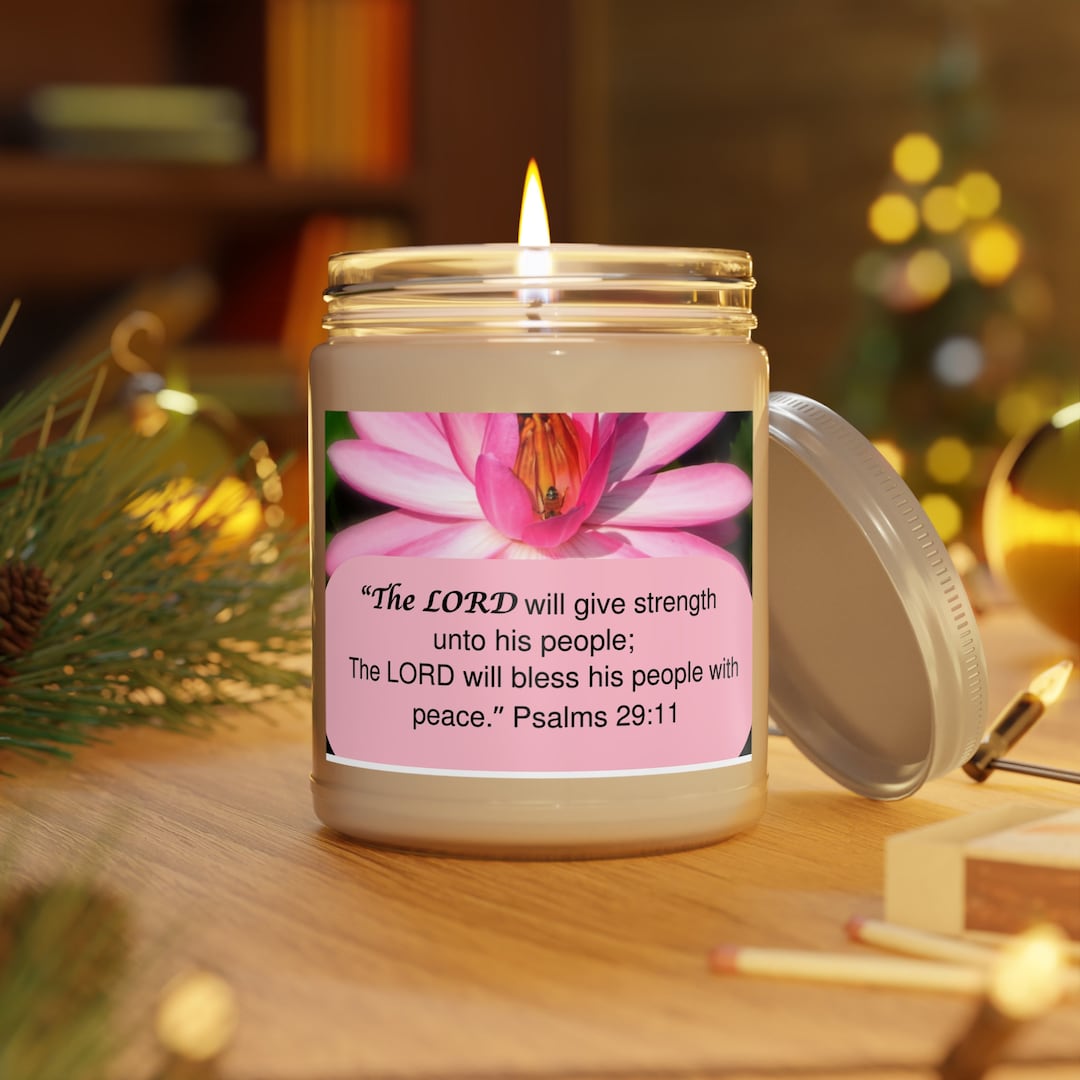 Candle With Bible Verse Religious Candle Praying Candle Etsy