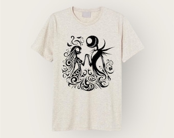 Nightmare Inspired  Shirt | Jack & Sally Silhouette Tee