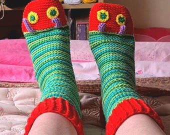 Caterpillar Socks Crochet Pattern