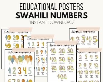 Swahili-Zahlen-Poster | Zählen auf Suaheli-Poster