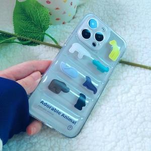 Cartoon Tiere Airbag Design 3D Handyhülle, Bunte klare iPhone 15 Pro Max Hülle, iPhone 14, 13, 12, 11 Abdeckung, TPU Schutzhülle