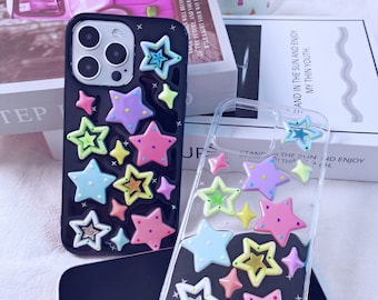 3D Colorful Stars iPhone Case: Soft TPU Protective Cover for iPhone series