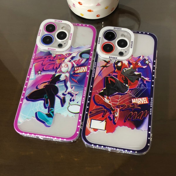 Matching Spiderman and Spidergwen Phone Cover fit for iPhone 15 Pro Max, iPhone 14 | 13 | 12 | 11 Pro Max Case, Couple Phone case