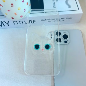 3D Cat iPhone Case: Transparent TPU Cover for iPhone 16 15 14 13 12