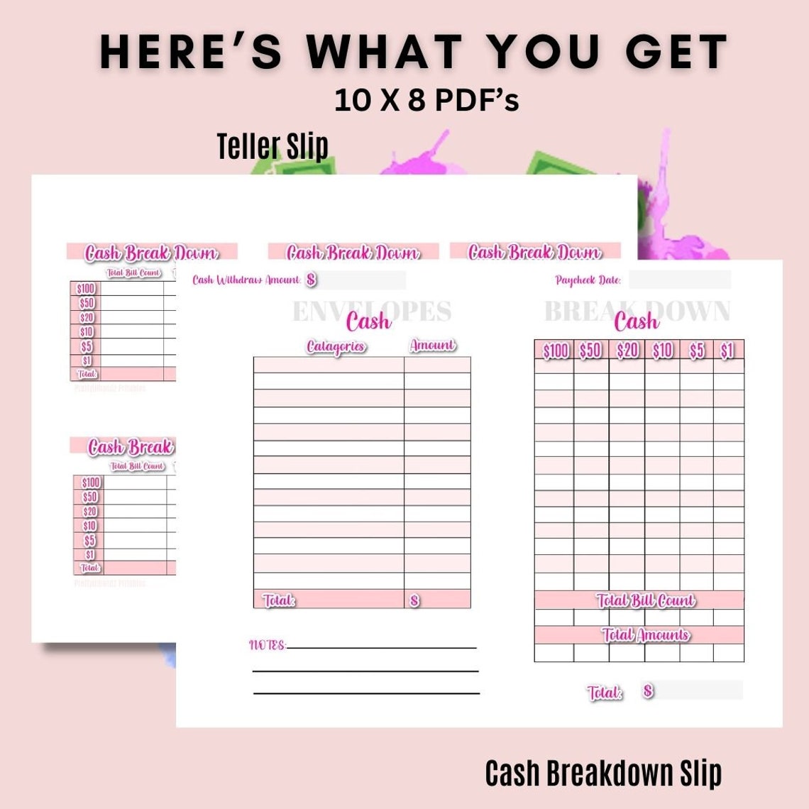 CASH Breakdown Printable With Cash Breakdown Slip Cash Breakdown Bank ...
