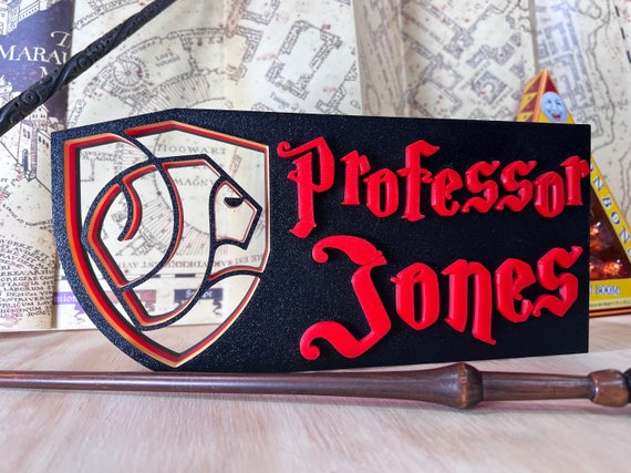 Hogwarts Houses Personalized Custom Name Sign - Multi-color in each of the House colors. Perfect as teacher gifts or family name display
