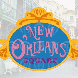 Fichier de découpe numérique (.svg) de signe inspiré de Disneyland New Orleans Square en téléchargement numérique PNG pour les machines de découpe Cricut/Silhouette
