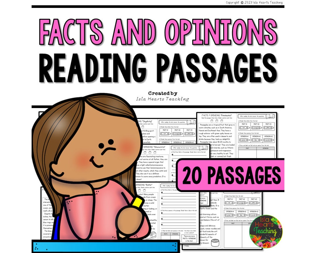 Facts and Opinions Reading Comprehension Passages and Questions Reading ...