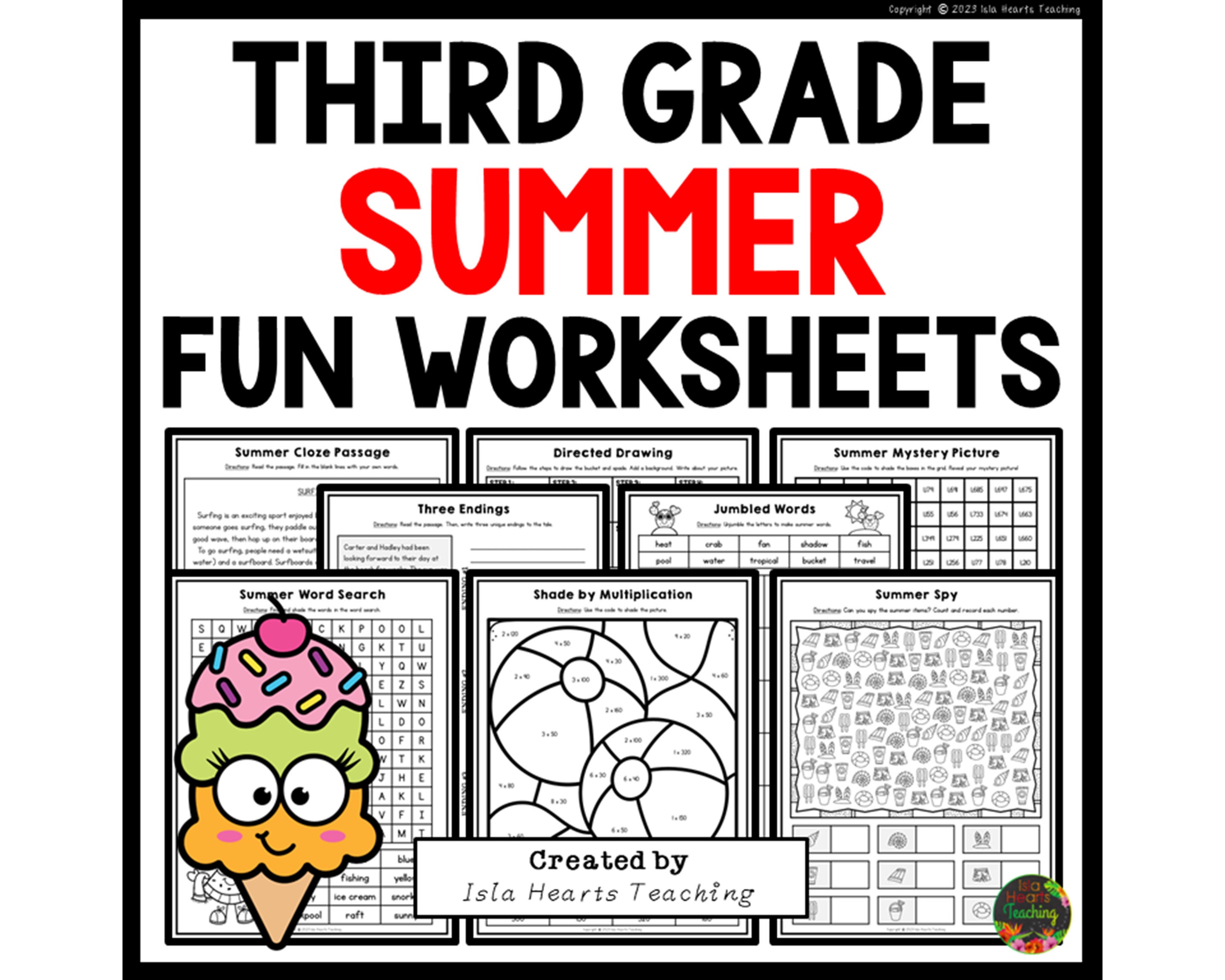 Summer Fun Puzzles Workbook I Holiday Break Worksheets and Activities I