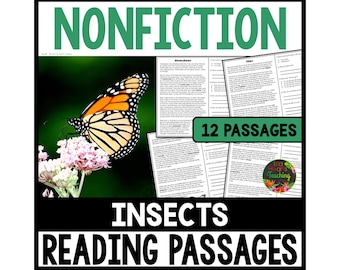 Nonfiction Reading Comprehension Passages and Questions about Insects Non Fiction Texts Informational Passages with Questions Literacy