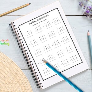 May include: A black and white printable worksheet with the title "Addition (NO REGROUPING)". The worksheet has 10 addition problems with no regrouping. The problems are arranged in a grid format. The worksheet is on a white background.