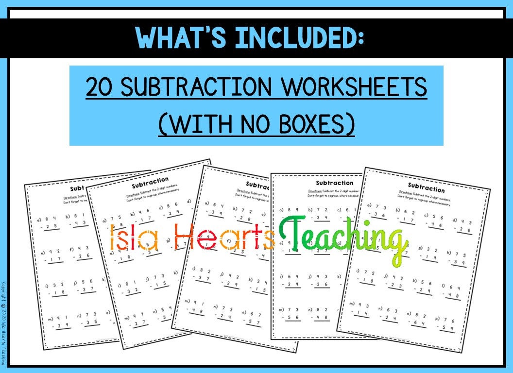 2-digit Subtraction Worksheets Regrouping L Algorithm L Subtraction ...