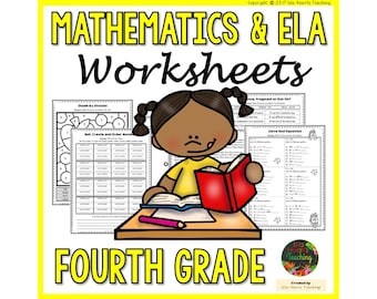 Fourth Grade Home Learning Worksheets l Math and Language Arts Printable Packet