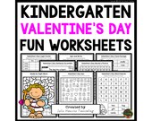 Valentine's Day Fun Puzzles Workbook I Worksheets & Activities I Kindergarten Sheets I Activity Pack Puzzle Packet Book for Young Kindy Kids
