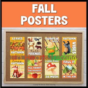 Bearbeitbare Herbst Poster I Herbst Poster Set I Klassenzimmer Dekor I Schulposter I Aquarell Boho Thema I Hallo Herbst I Pinnwand Anzeige