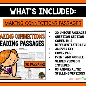 Making Connections Reading Comprehension Passages and Questions - Reading Strategies for Kids - Short Story Reading Worksheets - Homeschool image 2