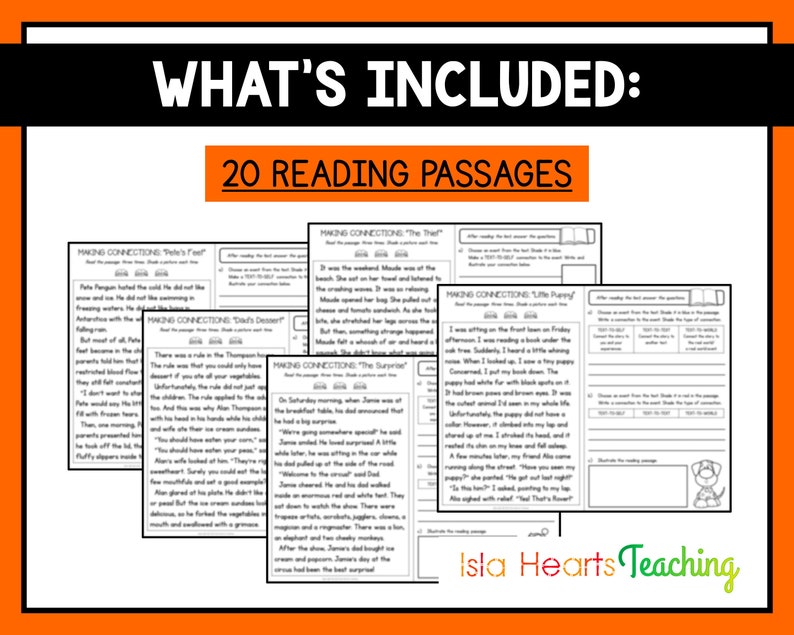 Making Connections Reading Comprehension Passages and Questions - Reading Strategies for Kids - Short Story Reading Worksheets - Homeschool image 3