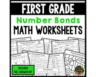 Number Bonds to 10 & 20 Worksheets for Kids l Part Part Whole Math Homework Homeschool Mathematics Practice 1st Grade 2nd Grade First Second