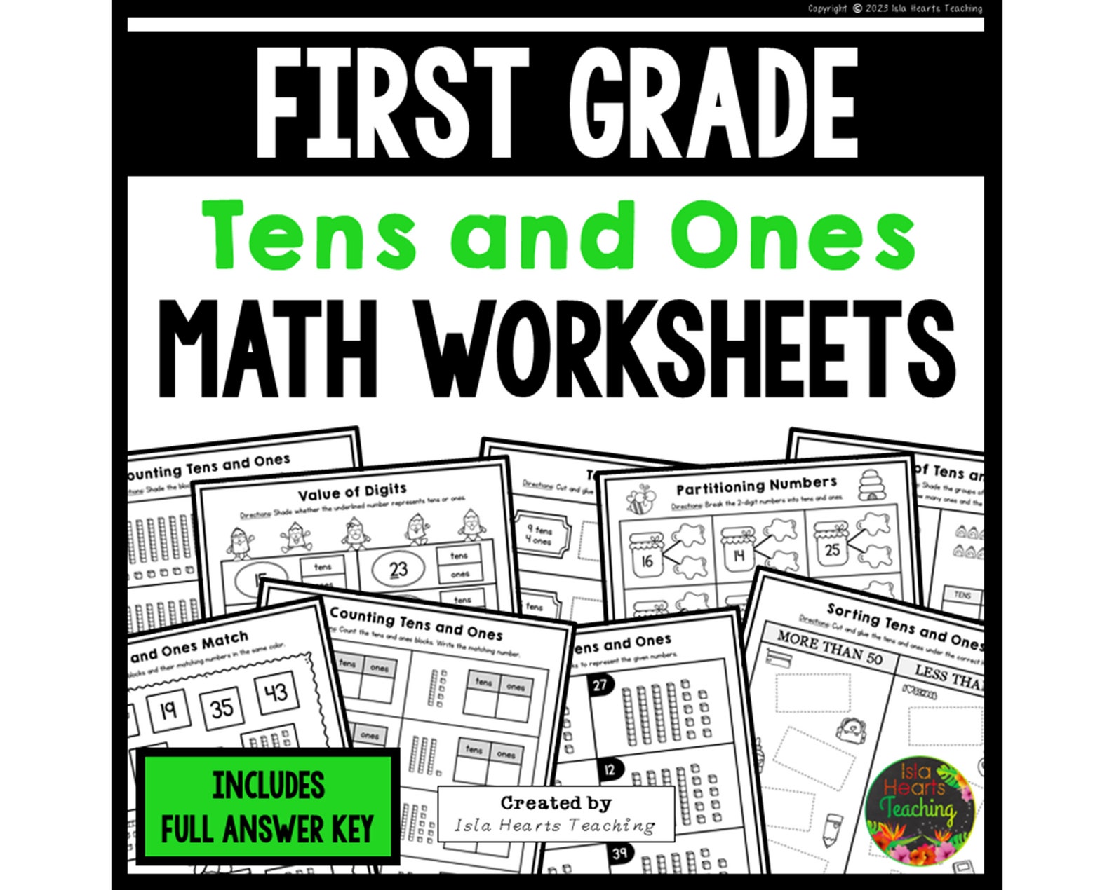 Tens Math Problems Place Value Worksheets for Kids Tens and Ones L Math Homework ...