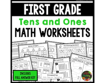 Place Value Worksheets for Kids Tens and Ones l Math Homework Homeschool Maths Sheets Mathematics Practice 1st Grade 2nd Grade First Second