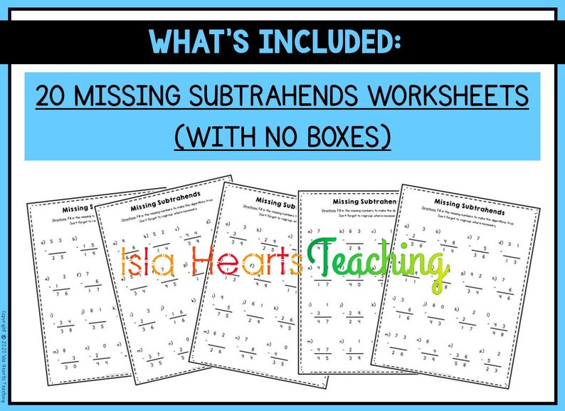 2-Digit Subtraction Worksheets Regrouping l Algorithm l Subtraction Homework l Homeschool Sheets l Subtraction Drills for Kids Math Work image 7