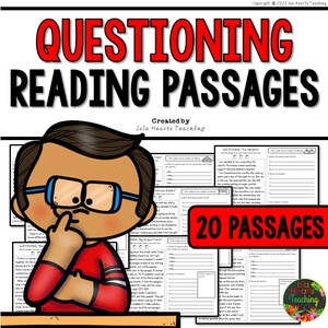 Questioning Reading Comprehension Passages and Questions - Reading Strategies for Kids - Short Story Reading Worksheets - Homeschool