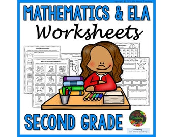 Second Grade Home Learning Worksheets l Math and Language Arts Printable Packet
