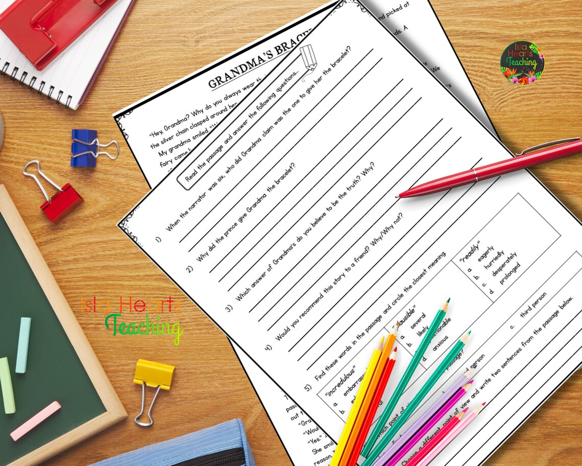 Fifth Grade Reading Comprehension Passages and Questions Worksheets I