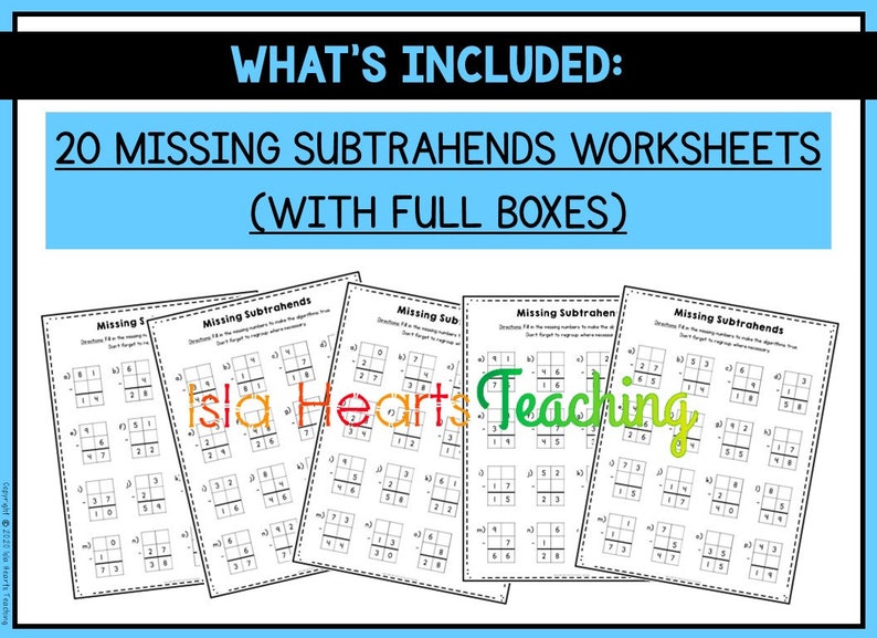 2-Digit Subtraction Worksheets Regrouping l Algorithm l Subtraction Homework l Homeschool Sheets l Subtraction Drills for Kids Math Work image 5