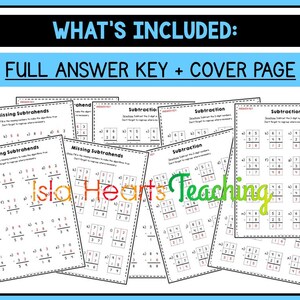 2-Digit Subtraction Worksheets Regrouping l Algorithm l Subtraction Homework l Homeschool Sheets l Subtraction Drills for Kids Math Work image 8