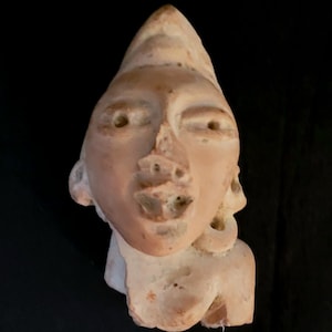 Ancient Antique Majapahit Terracotta Female Head Circa 14th Century Eastern Java Indonesia