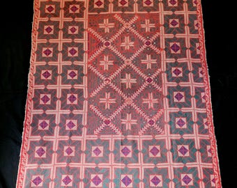 Schöner Vintage Bestickter Galicha Teppich Kantha mit Aufschrift Circa 1940&#39;s Bangladesh Indien