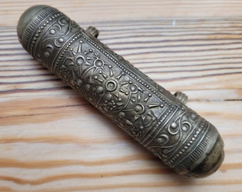 Antike Silber Amulett Fall Anhänger Afghanistan 19th Century Wunderbare Patina