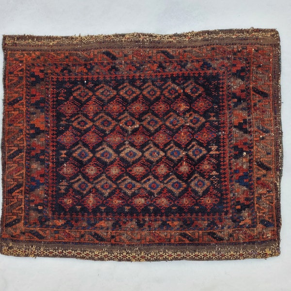 Antique Baluch Timuri Bagface Rug 19th Century Persian/Afghan Border Wonderful Colors Turkey Belouch