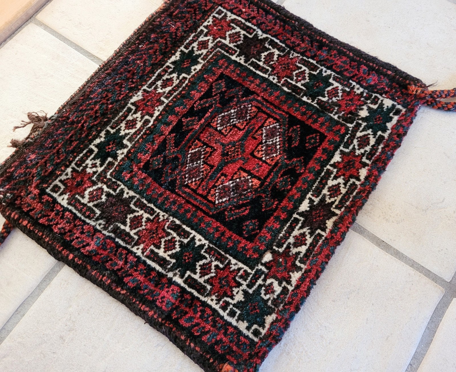 Antique Baluch Chanteh Sistan Area Rug Bag (double Sided) Circa 