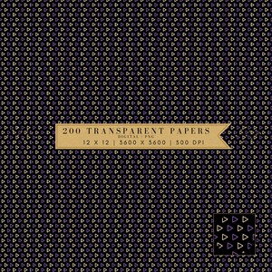Transparent Digital Paper Pack | Triangle Pattern | PNG Format | Commercial Use | Overlay with Transparent Background
