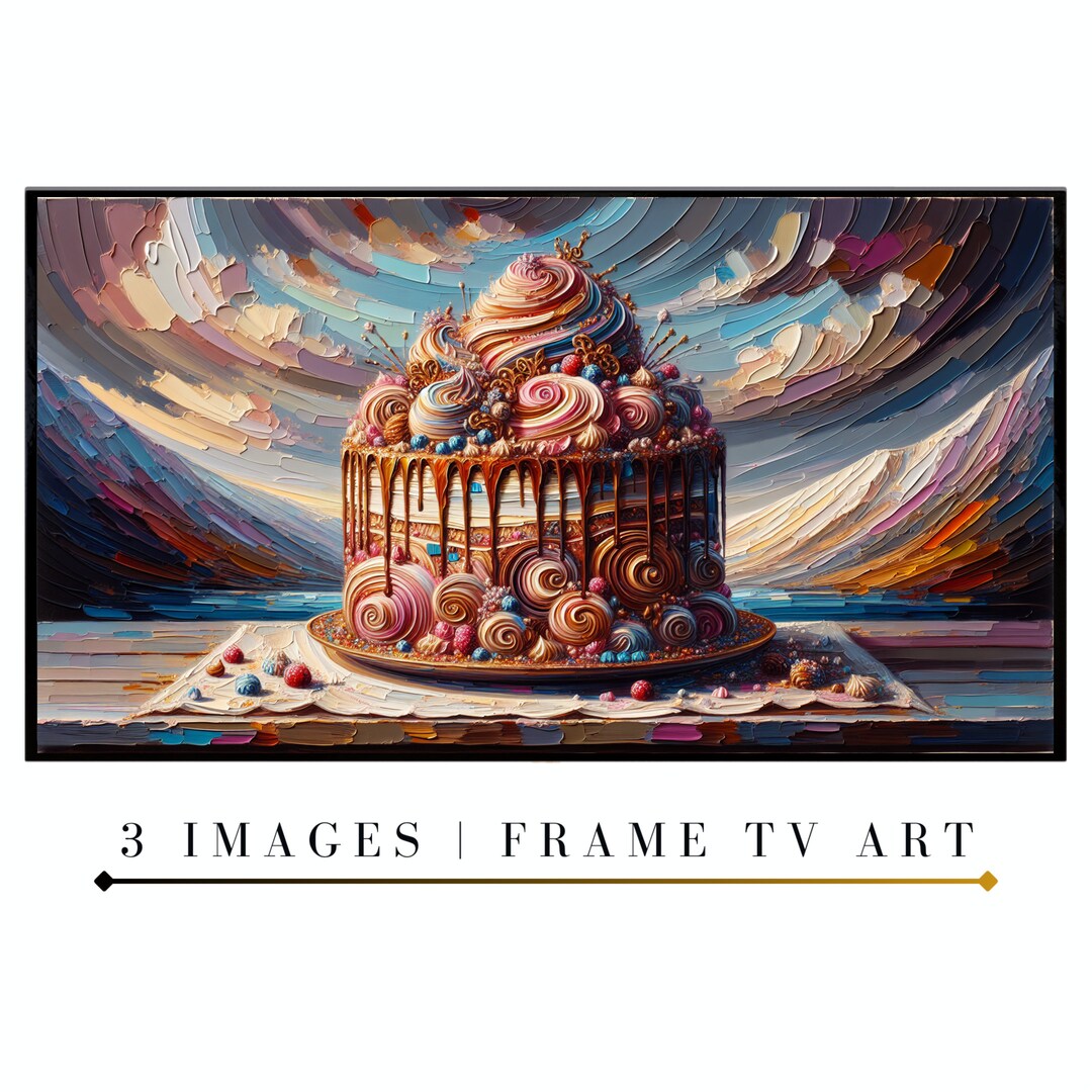 Samsung Frame TV Art Set | Delicious Cake Painting | Realistic Style ...