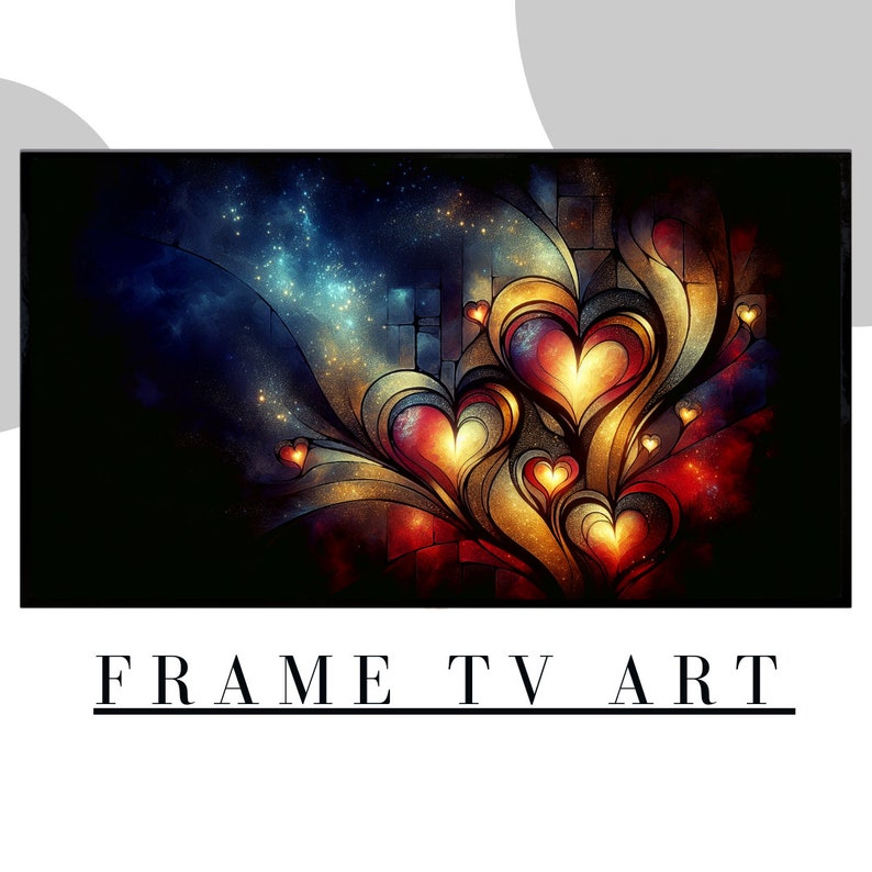Valentines Day Watercolor Frame TV Art Set of 3 Prints Digital Download