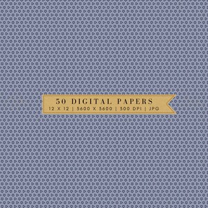Digital Paper Pack | Blue Pattern, Interlocking Triangles, Dark Blue Stars, Repeat Pattern, Triangle and Star Design | JPG | Commercial Use