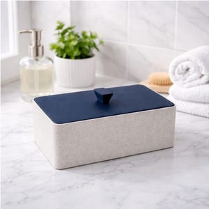 Badrumsförvaring | Bomullstusshållare med lock | Modern bomullstussask | Förvaringsbehållare för bänkskiva | Present till henne